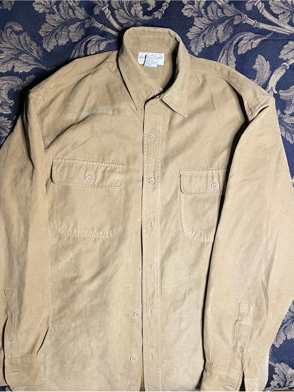 Men's knights bridge suede Lightweight Tan Shirt Jacket - Classic Utility Style